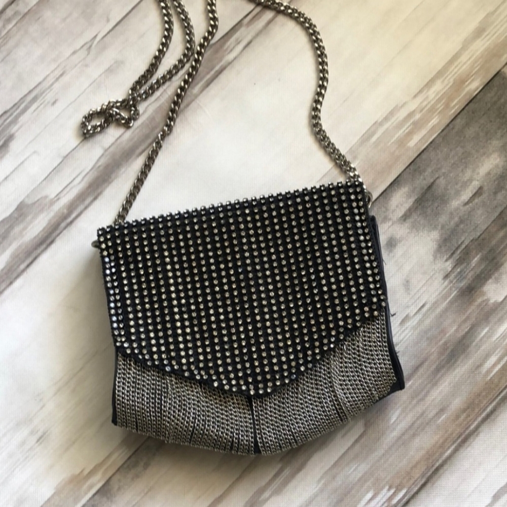Express Black and Silver Clutch